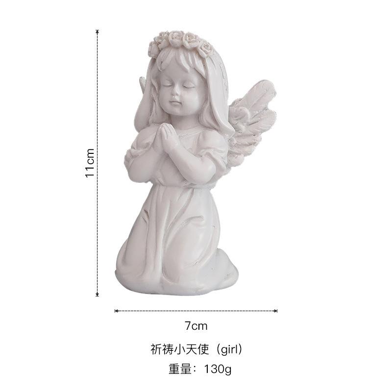 Cherub Angels Praying Sculpture And Statue Garden Christian Angel Figurine Ornaments For Home Decoration Table Party Decor