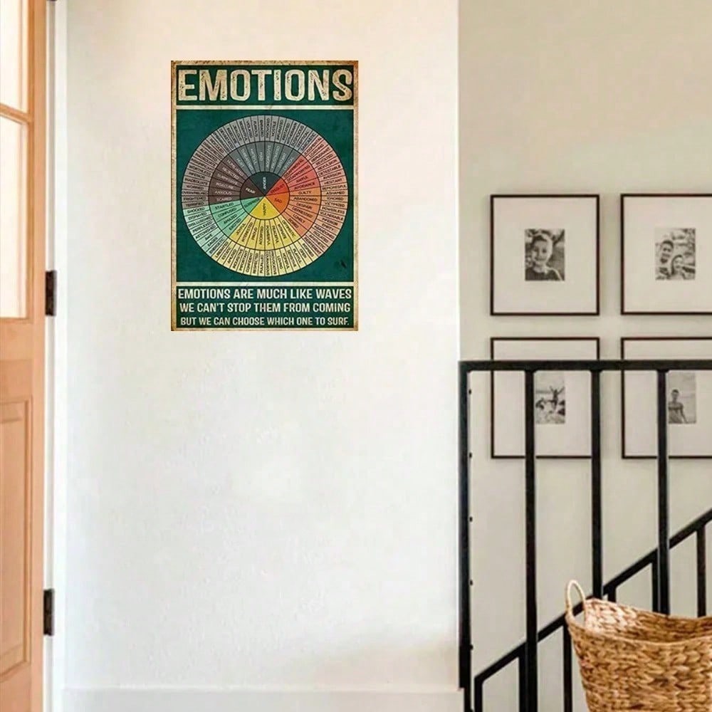 Vintage Emotions Metal Sign Wheel Wall Decor Colorful Art Chart 20x30cm белый