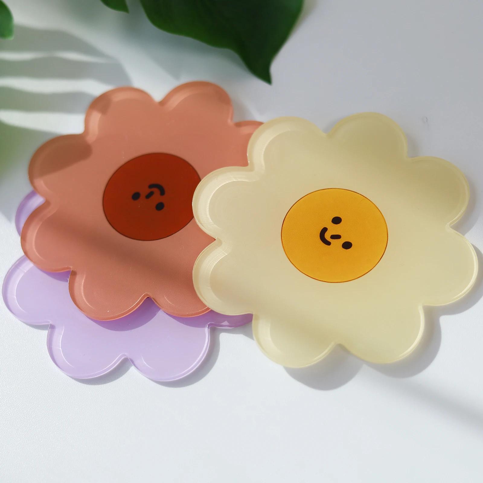 

3pcs Flower Coasters Heat Insulation Coffee Cup Mats Flowers Pads Kitchen Tableware Pad Decoration