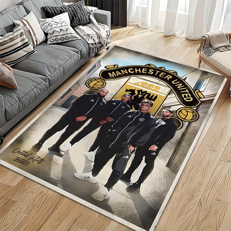 Sports Area Rug, Football Star Art Print, Fan Decor, Non-Slip Mat