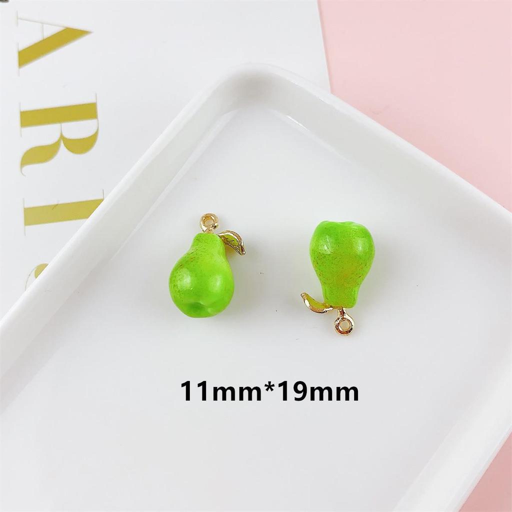Colorful 3D Fruit Pendant Charms: Strawberry, Cherry, Pear for DIY Jewelry