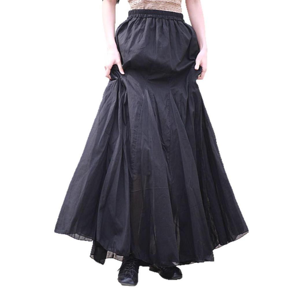 Spring/Summer Cotton Double-Layer Fishtail Midi Skirt - Cool Lotus Step Design, Available In 4 Colors