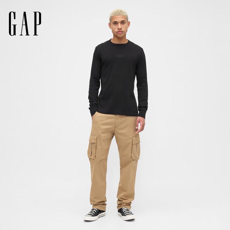 Gap Unisex Waffle Long-Sleeve T-Shirt with Logo