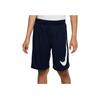 Nike Performance Swoosh Dri-Fit Logo Print Color Block Straight Leg Kids Shorts Kids shorts Obsidian FQ3633-451