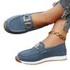 Large size casual women's shoes breathable single shoes new metal buckle soft surface soft sole light fashion women