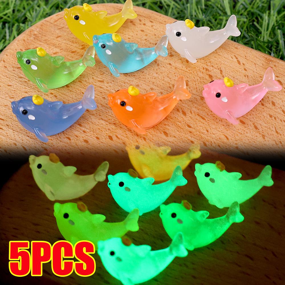 Auto Nachtleuchtendes Ornament Auto Mittelkonsole Cartoon Niedlich Leuchten Anhänger Mikro Landschaft Auto Innenraum DIY Dekorative Harz Ornament