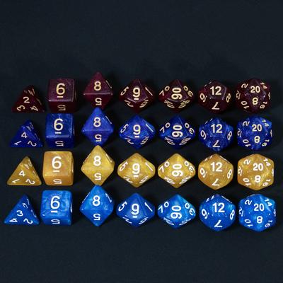 7pcs Dice DND D4, D6, D8, D10, D%, D12, D20 Board Game Accessories Polyhedral Glitter Dice Set
