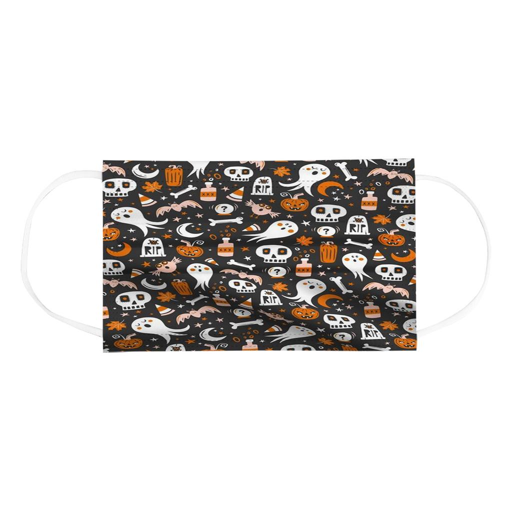 Halloween Disposable Printed Mask With 3-layer Non-woven Fabric Mask For Children And Adults