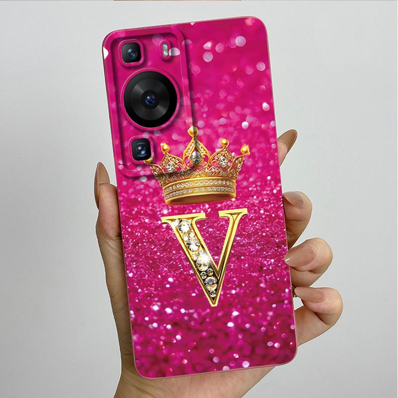 For Huawei P60 / P60 Pro / P60 Art Crown Letter Couple Phone Case HuaweiP60 P60Pro P60Art Soft Silicone TPU Protective Casing