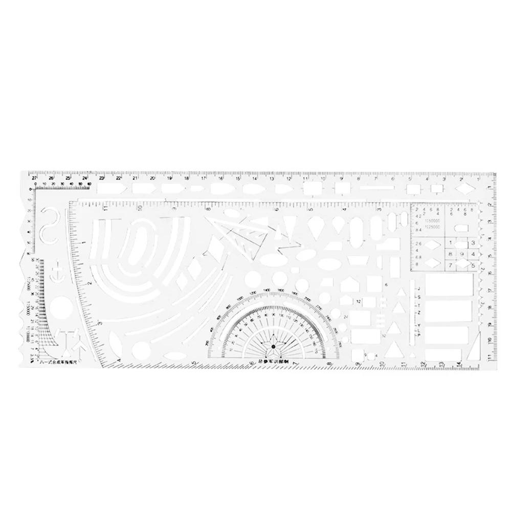 1pcs 81-style Ruler Map Synthesis Map Recognition Scale Accurate Portable Transparent Map Coordinate Scale Geometric Ruler China Mainland