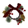 Bow/Flower Christmas Candle Ring Candlestick Wreaths  Fireplace Mantel Decor