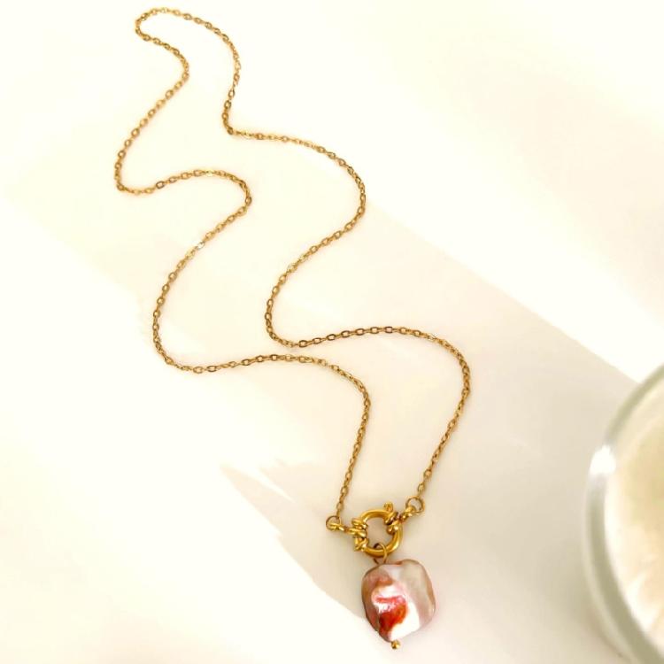 Summer Marine Style Matching Necklace Earrings Set With Seashells Pendant And Coral Accents For Women