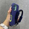 2 in 1 Thickened Hybrid Armor Bumper with Bracelet Wrist Strap Case For iPhone 16 Pro Max Plus 17Air Anti-slip Shockproof Cover