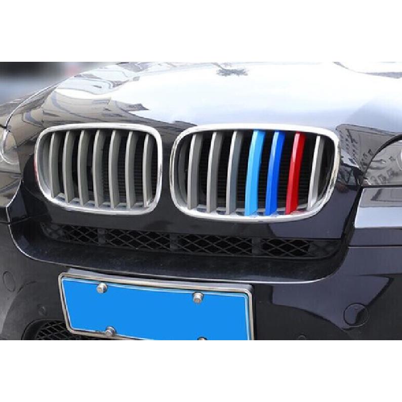3-Color Exterior Front Grille Grill Strips Trim 3X Fit For BMW X6 E71 2013-2014