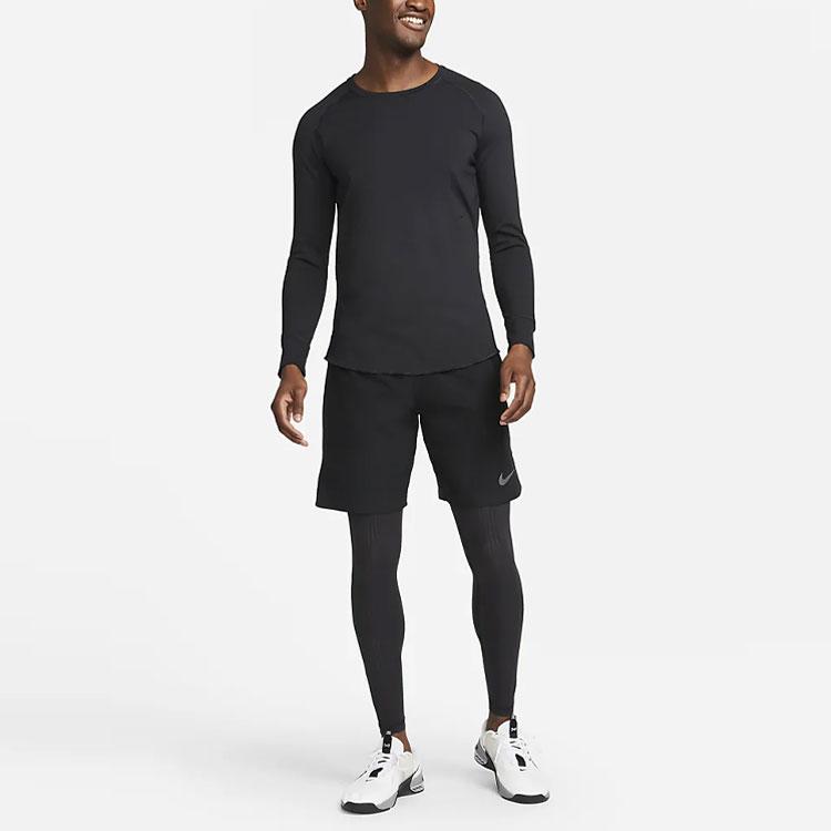 Nike Axis Performance System Logo Crew Neck Long Sleeve T-Shirt Men Tops Black DR1899-010