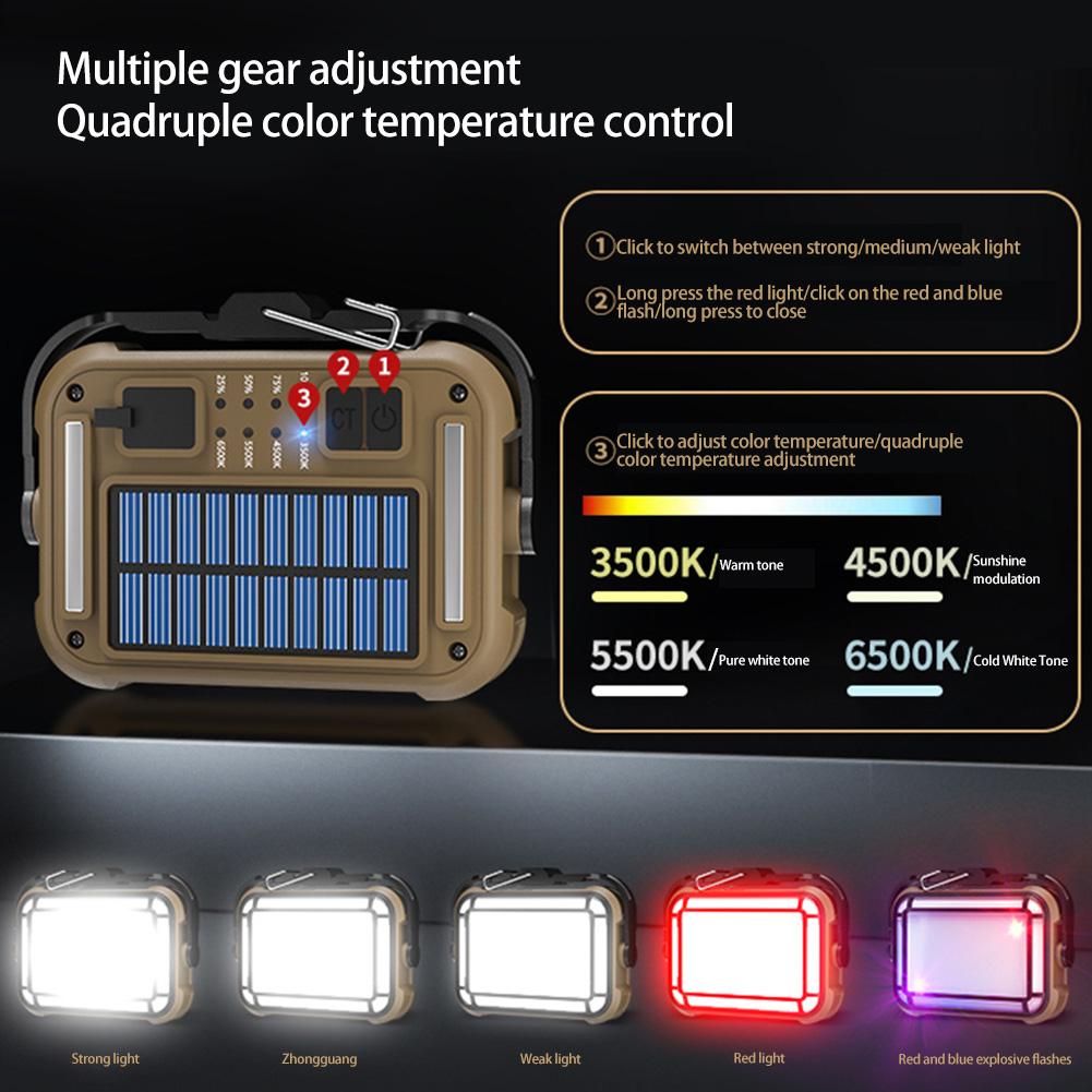Outdoor Solar Light 3500-6500k Adjustable Color Temperature LED Reflector Flood Light Spotlight Solar Work Light Waterproof