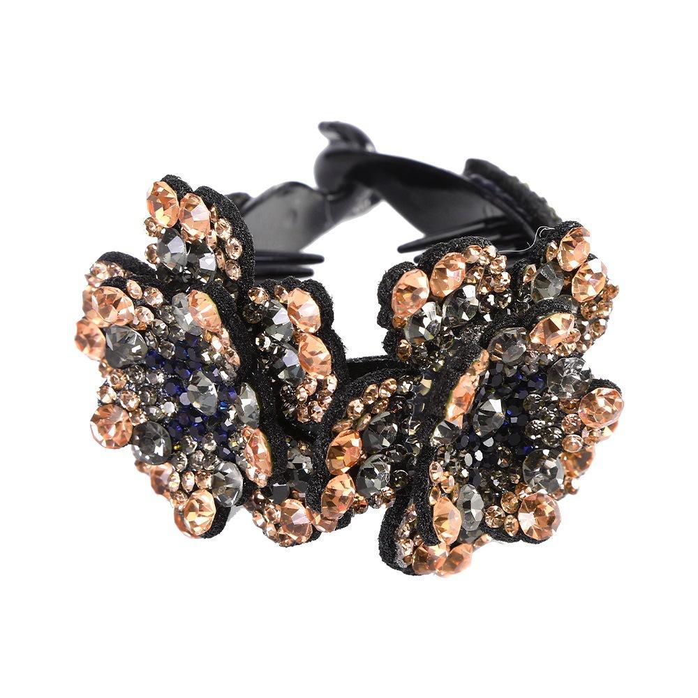 

Женский винтажный пучок, заколка для волос, цветок из страз, пряжка для хвостика, элегантное круглое украшение для головы шиньон для свадеб и вечеринок 1PC