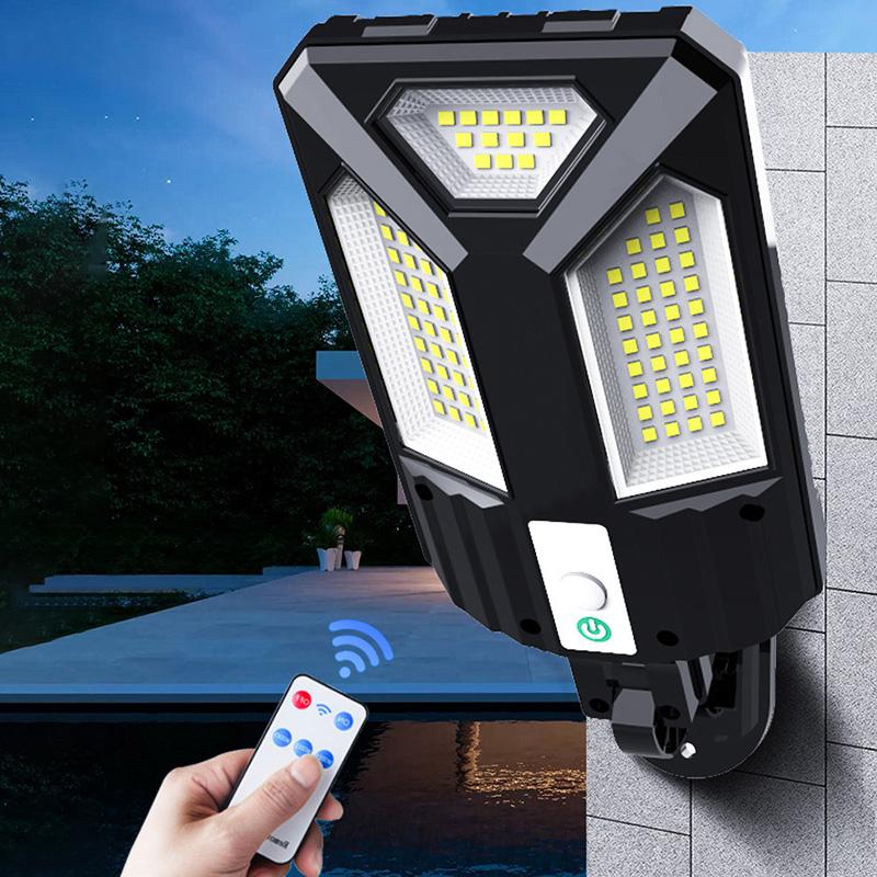 

V95 Solar Powered Street Light 4 Gears Human Sensor Lamp with Remote Control 87-LED
