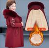 Autumn Winter Coat Down Cotton Jacket Middle-Aged Women Long Quilted Jackets Female Warm Hooded Fur Collar Parker Overcoat