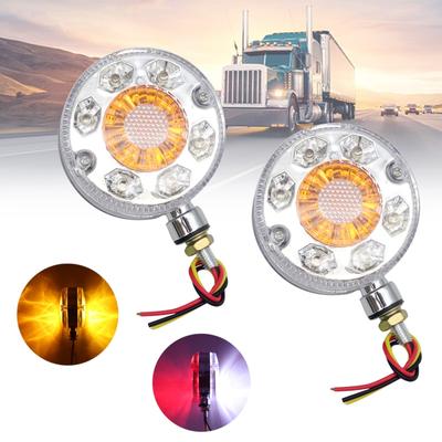 2x Raudonas Baltas Gintarinis Automobilio Šoninis Posūkis Stogo Žibintas 24V 24LED Skirtas SCANIA DAF MAN Mikroautobusui Sunkvežimiui Priekabai Sunkvežimiui Žibintas Priekabos Indikatorius