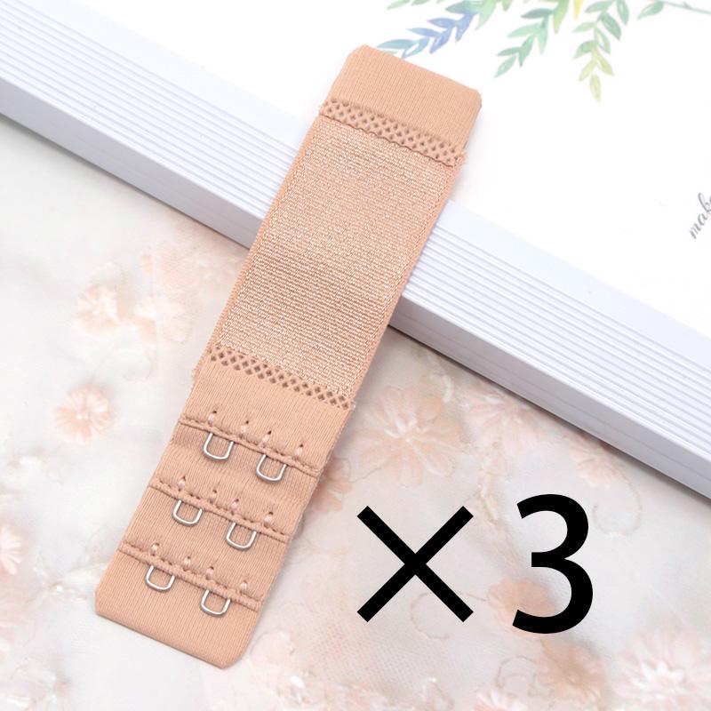 3pcs 2 Hook Bra Extension Strap Extenders for Women Adjustable Belt Buckle Nylon Elastic Bra Extension Strap Hook Clip Expander