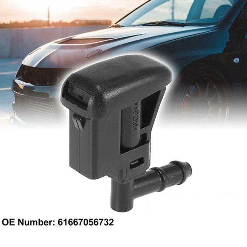 Universal Windshield Cleaning Jet Nozzle Wider Coverage 61667056732 Replacement Strong Construction for Car E46 320i