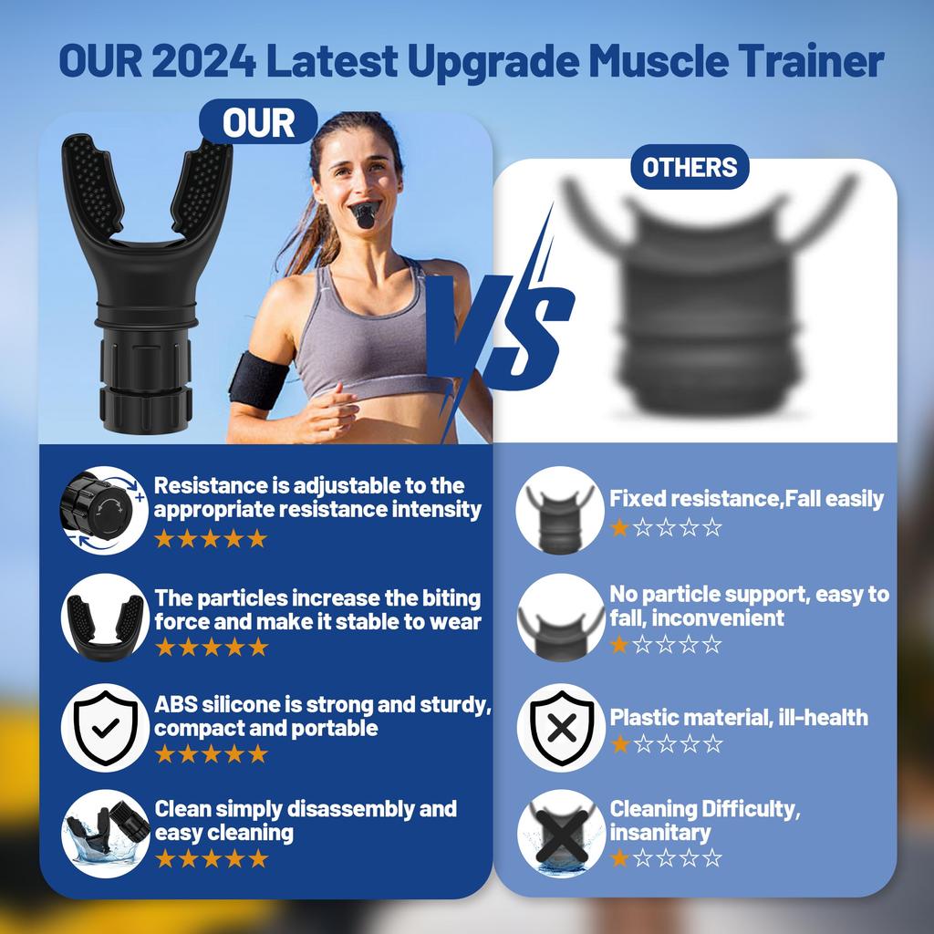 Portable Breathing Trainer with Pure Silicone Adjustable Oxy-fit Breathe Trainer, Adjustable Muscle Trainer with Soft Silicone F