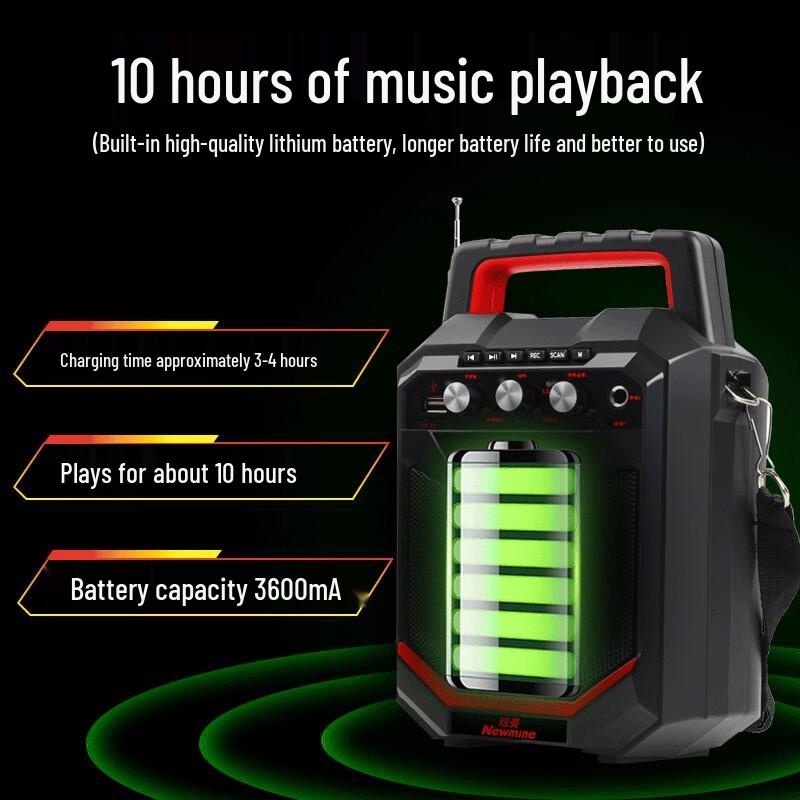 Newmine K66 Portable Bluetooth PA System with Wireless Microphone