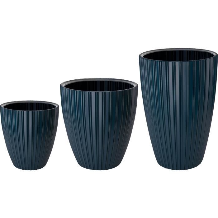 Pot de fleurs - GARDEN ID - Fancy - 40 x 58 cm - Pour jardin, balcons ou intérieurs - Bleu pétrole