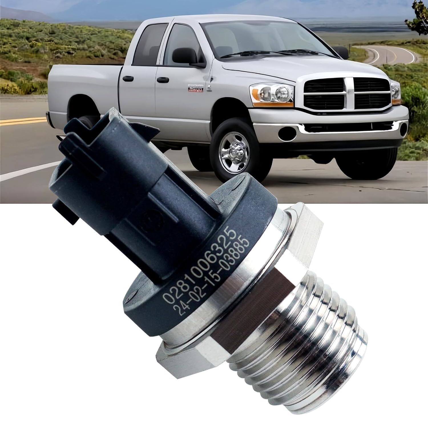 

0281006325 Fuel Injection Fuel Rail Pressure Sensor Regulator 5260246 0281006112 5093112AA Fits DOD ge RAM 2003-2007 2500 3500 5.9L Cummins Diesel