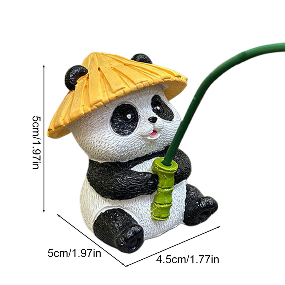 

Panda Figurines Resin Fishing Panda Desk Ornament Garden Statues for Yard Patio Porch Balcony Lawn Outdoor Aquarium Tank Pond