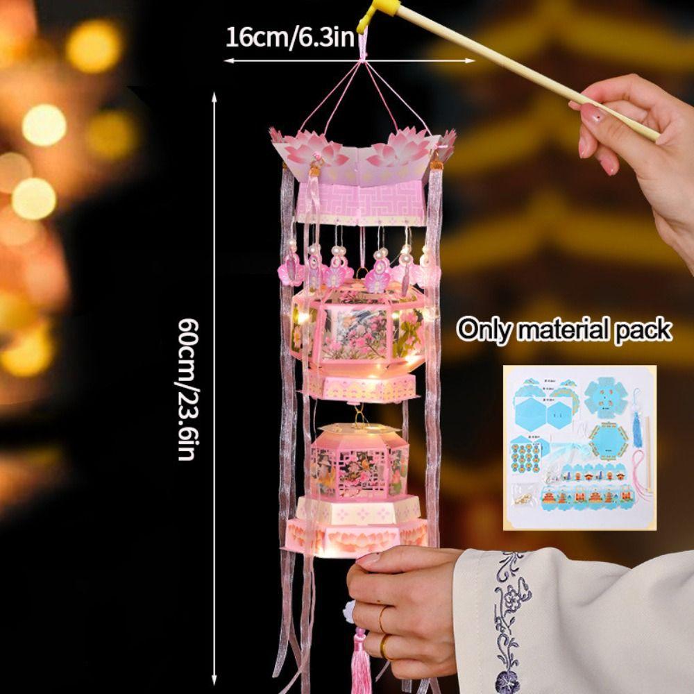 DIY Material Package Handmade Lantern Double Layered Chinese Style Lantern  Festival Celebration