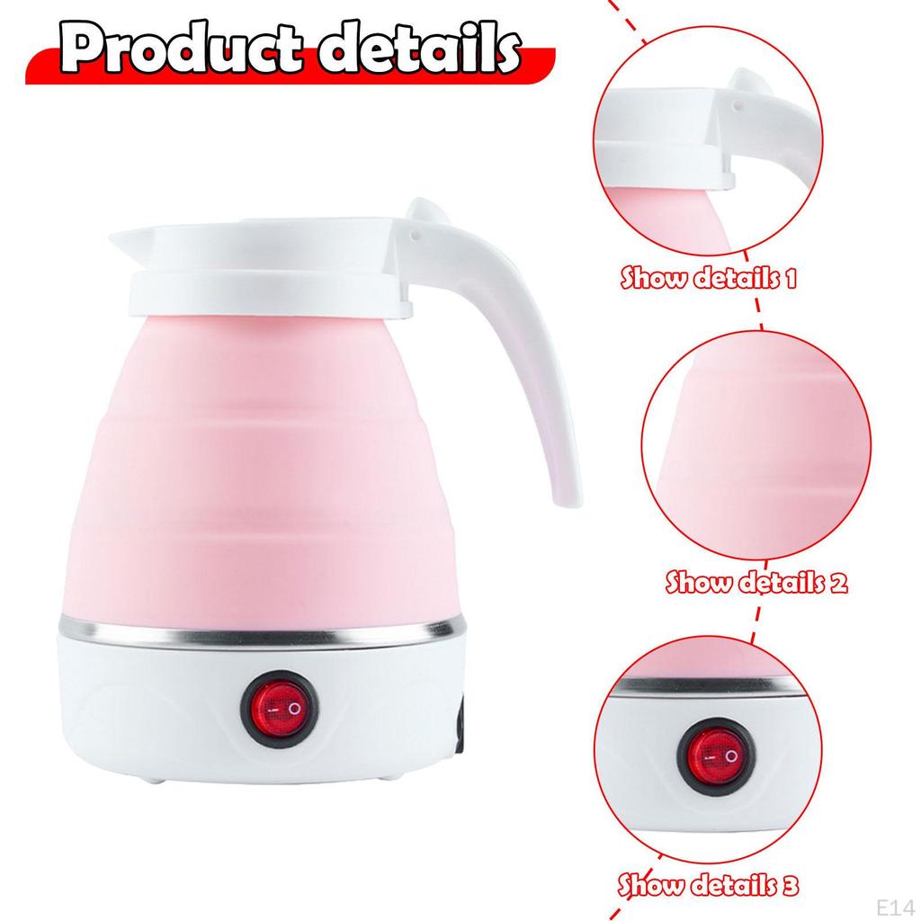 Reise Sammenleggbar Elektrisk Kjele Rask Koking Camping 600ml Tekoker Hvit
