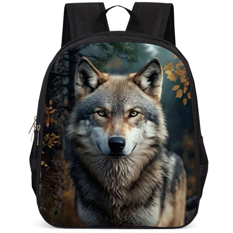 Large Capacity Wolf Animal Backpack For Kids Lightweight And Comfortable Oxford Fabric