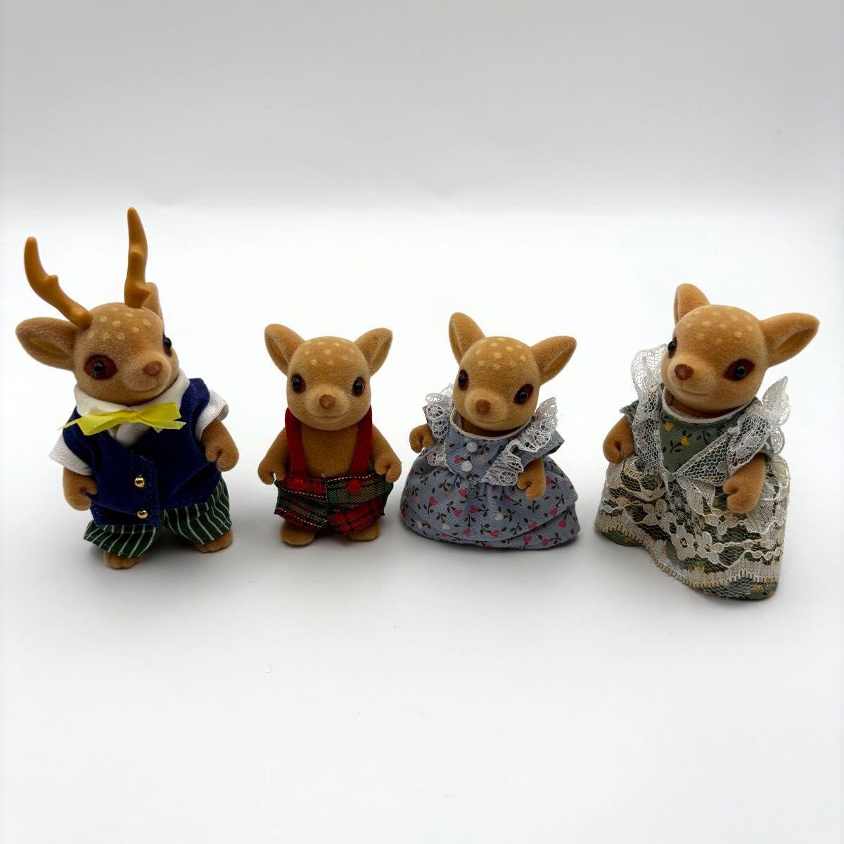 Б/у [Редкое/Хорошее состояние] Sylvanian Families Зарубежное издание Семья оленей Ранний набор из 4 фигурок