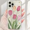 Korea INS Tulip Flower Pattern Phone Case For iPhone 17 16 15 14 13 12 11 Pro Max X XS XR XS MAX 16E 17Air Anti-fall Soft Cover