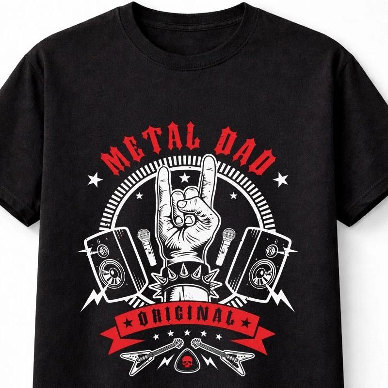 Metal Dad Fathers Day Heavy Metal Rock Music Guitar Band Unisex TShirt S