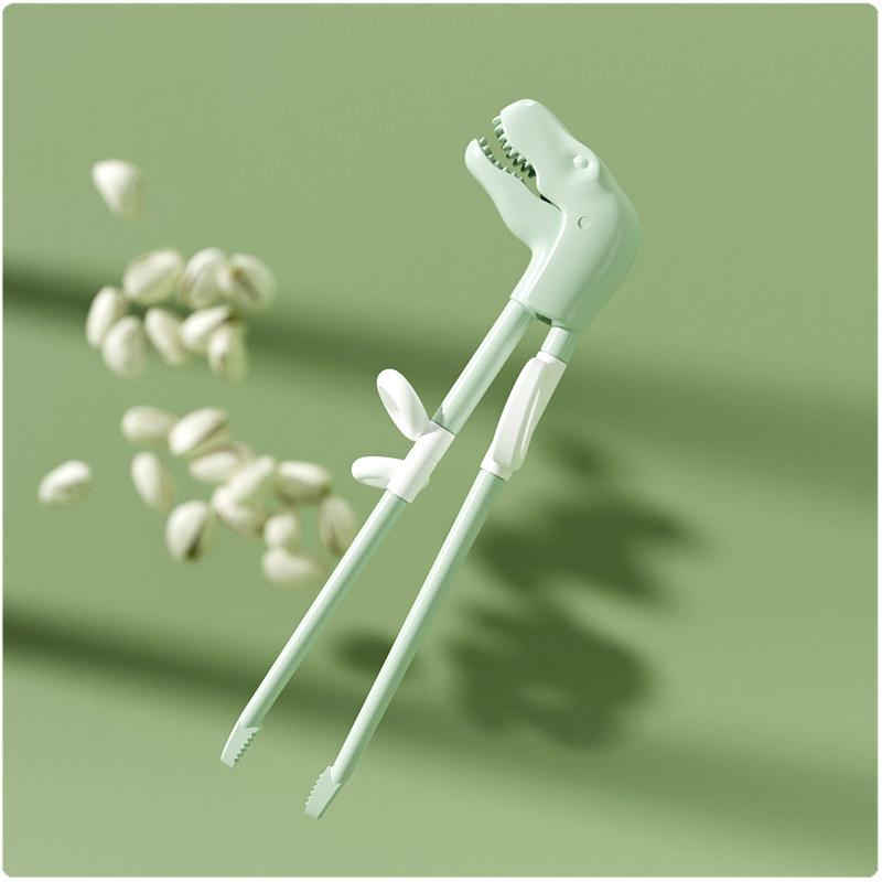 1 Pair Baby Training Chopsticks Cartoon Dinosaur Design For Kids Learning Eating Reusable Chopsticks Tableware