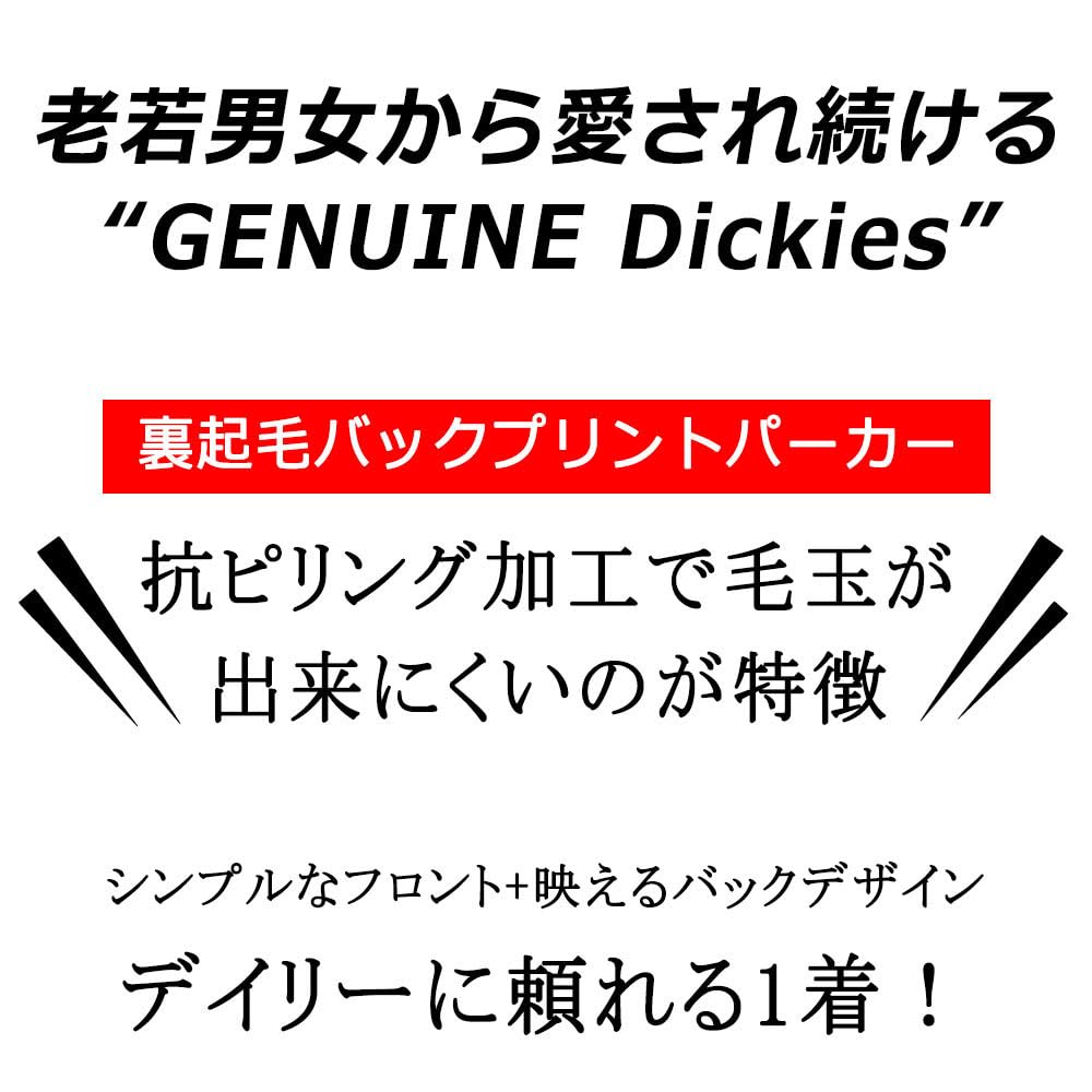GENUINE Dickies Men's Fleece-Lined Pullover Hoodie with Back Print, Anti-Pilling, and Hoodie, Sizes M, L, and XL, 10001729 (JP, Alphabet, L, BLACK)