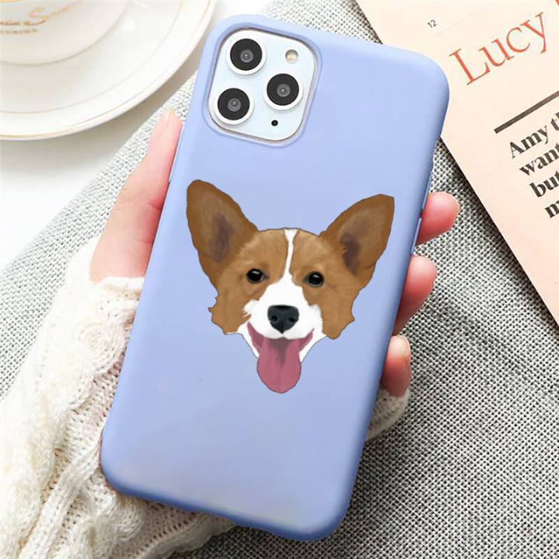 Cute Corgi Butt Animal Puppy Phone Case Candy Color Blue pro iPhone 11 12 13 pro XS MAX 8 7 6 6S Plus X 5S SE 2020 XR