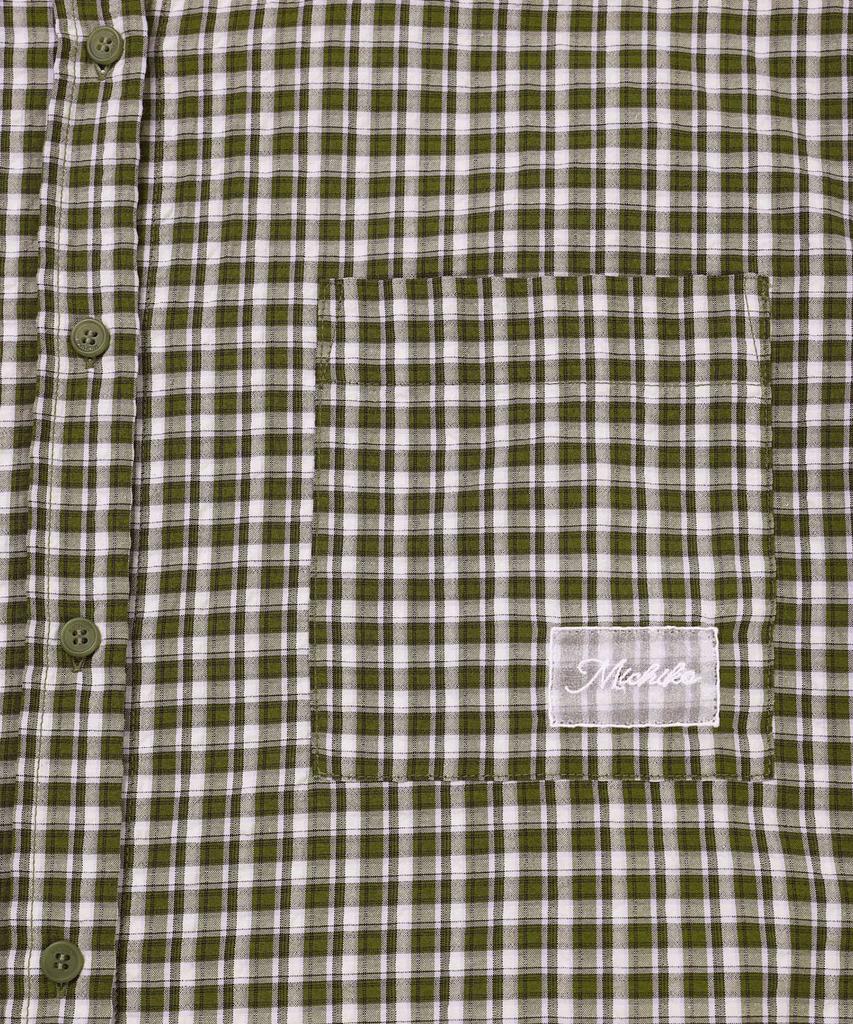 Michikoleondeonkosino Light Oversized Check Shirt Khaki
