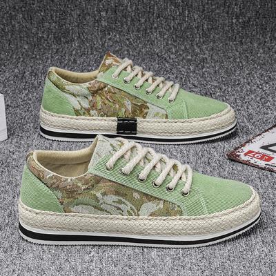 Fashion Designer Men's Sneakers Breathable Canvas Shoes Outdoor Casual Shoes for Men Comfort Walking Shoes Lace Up Flats Tenis Hombres