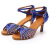 Women's Latin Dance Shoes Satin Dancing Shoes Salsa Party Ballroom Dancing Shoes High Heeled 7cm