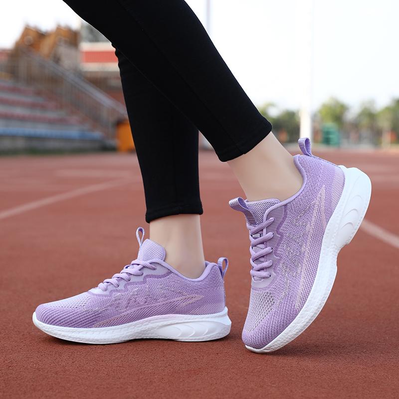 Baskets pour femmes Chaussures de marche confortables Chaussures de course respirantes de sport Baskets de tennis décontractées Chaussures de course légères et glissantes