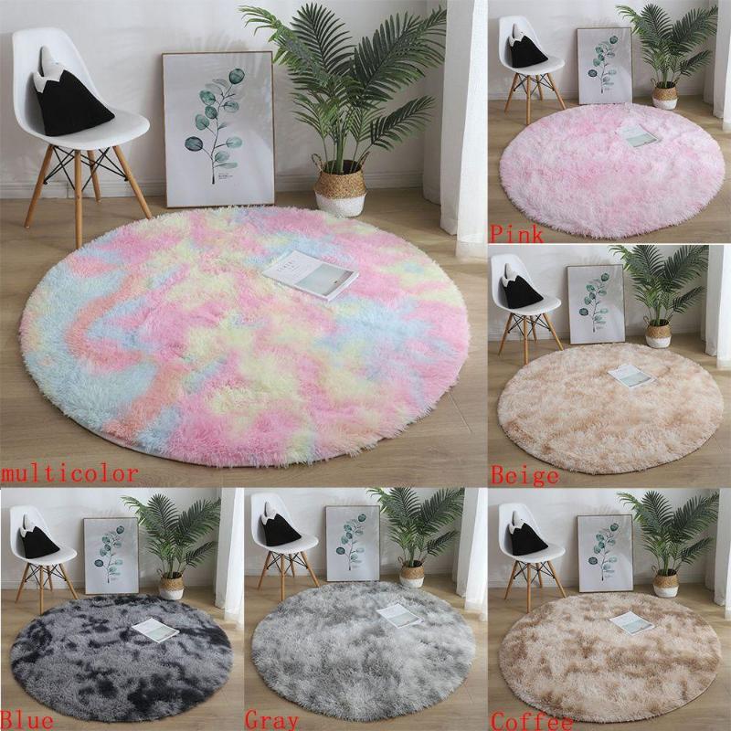 Szoba padló bolyhos szőnyeg Shaggy plüss csúszásgátló padlószőnyeg padlószőnyeg Éjjeli szőnyeg Kerek bozontos szőnyeg