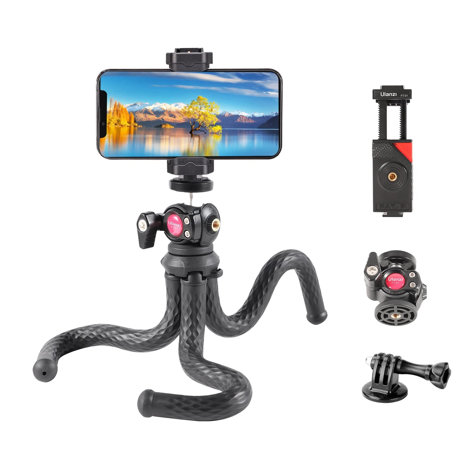 

Штатив для смартфона ULANZI, гибкий штатив со смартфоном GoPro, бесплатная подставка для смартфона на 360 градусов, мини-штатив для переписки, держатель,