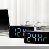 Mirror Clock Snooze Alarm Digital Timer Large Led Display Date Temperature Mute-
