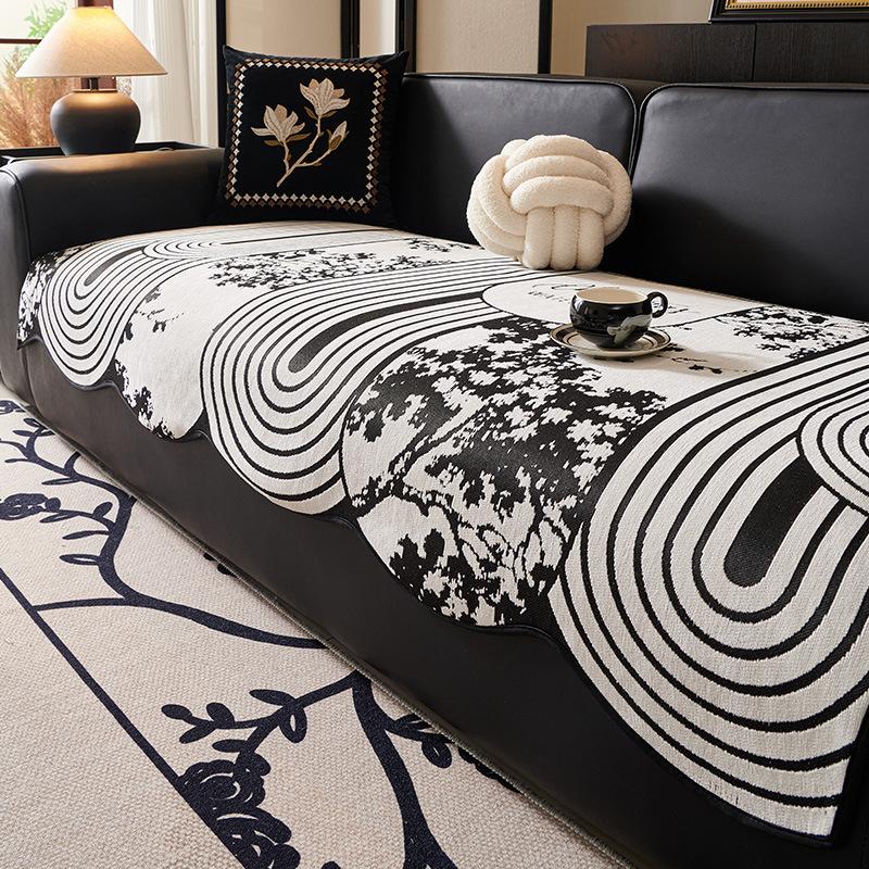 

Special-Shaped Sofa Cushion Universal In All Seasons New Sofa Seat Cushion Non-Slip Straight Line Flower Cover Cloth Towel 90*90cm