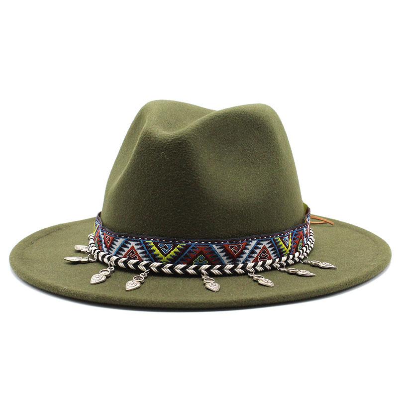 European, American and British style new classic jazz top hat simple fashion big eave hat men's and women's woolen hat