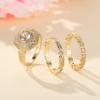 Wish full circle zircon geometric three-piece ring simple niche unique ring